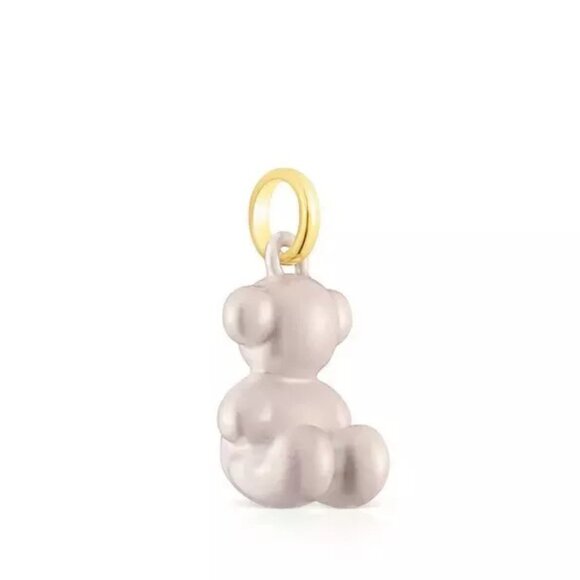 Tous Small White Colored Steel Bear Pendant Bold Bear 1.1CM - Picture 2 of 2